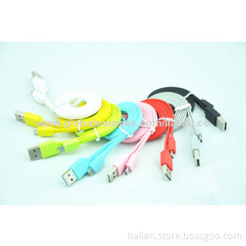 USB 2.0 Noodle Cable for Samsung, Flat TPE, OEM Orders WelcomedNew